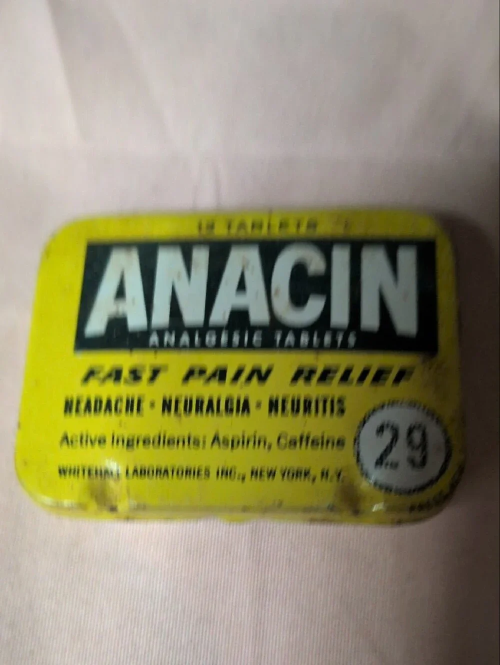 Armand Cold Cream, Anacin,Doan's And Black Cow Coffee Vintage Tins